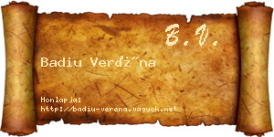 Badiu Veréna névjegykártya